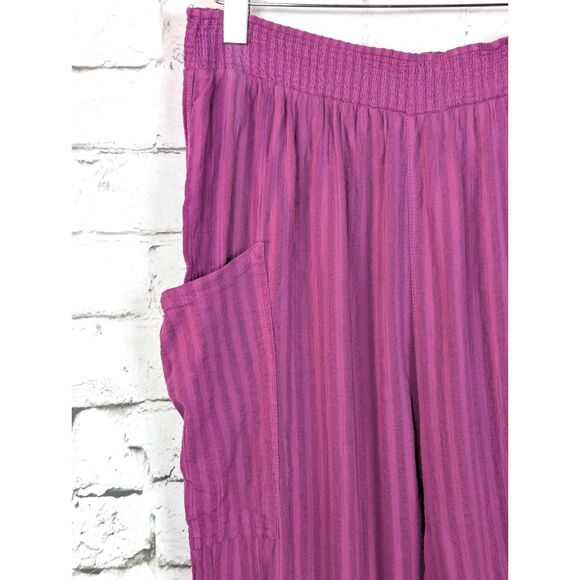 SUNDANCE "Barbado" Boho Beachy Drop-Crotch Harem Cotton Pants Pockets Large - Picture 4 of 8